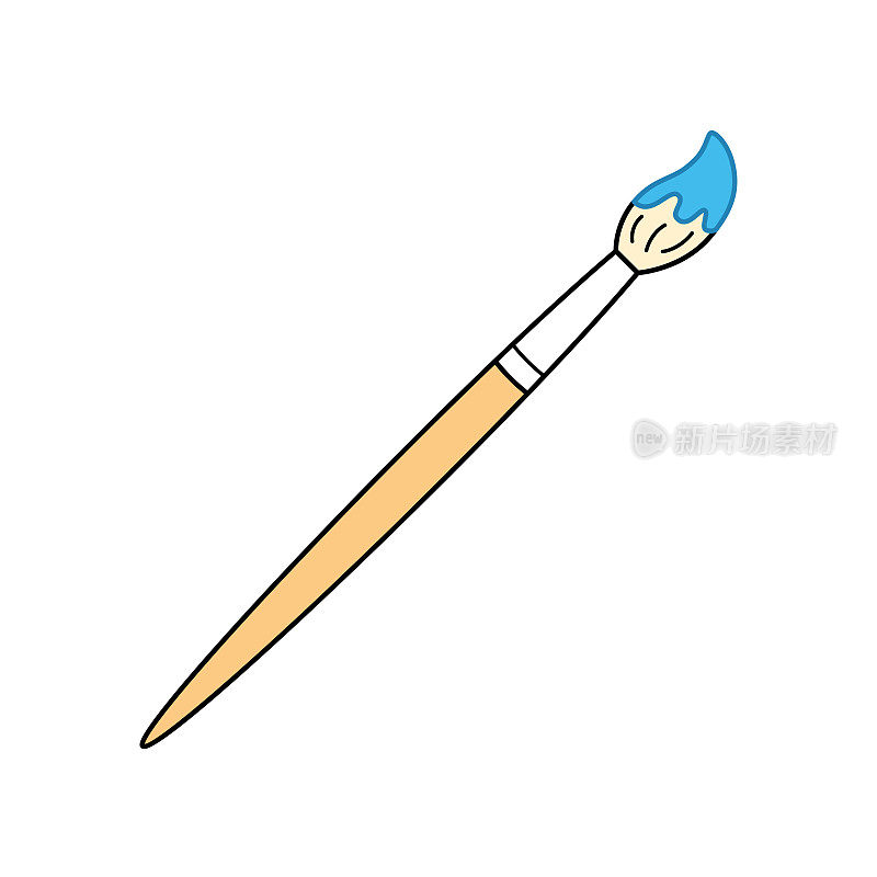 Blue artist paintbrush